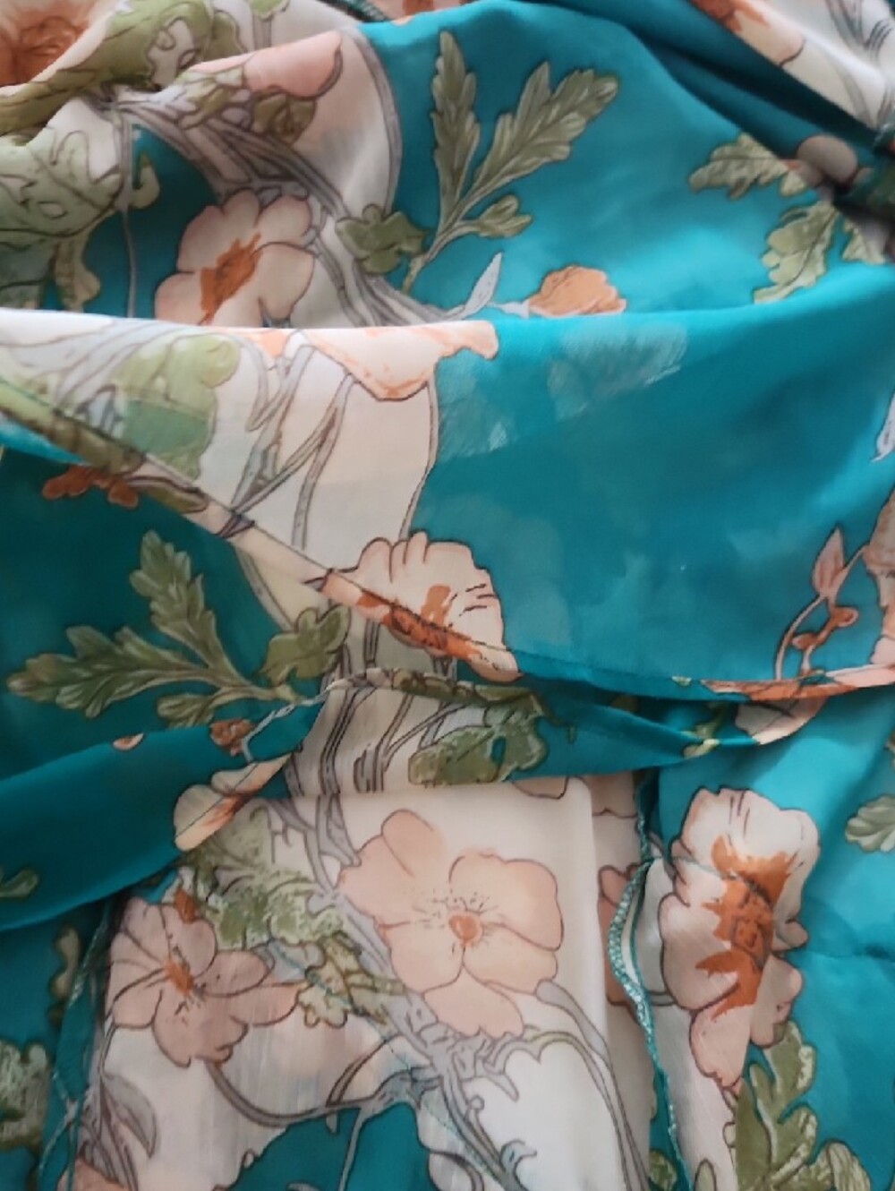 Green Floral Ruffled Maxi Skirt - Picture 10 of 10